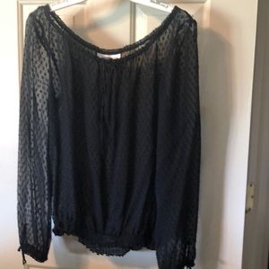 Black sheer blouse
